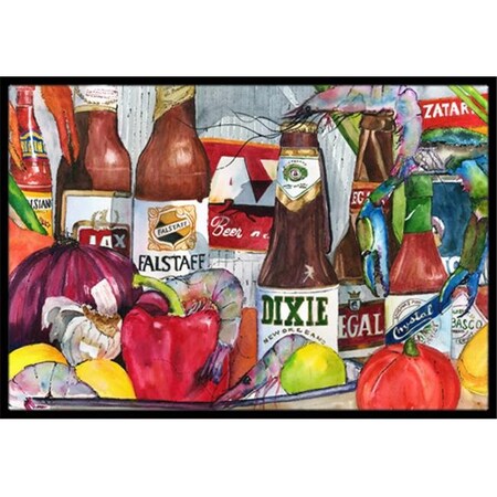 Carolines Treasures Carolines Treasures 1017JMAT 24 x 36 in. New Orleans Beers and Spices Indoor Or Outdoor Mat 1017JMAT
